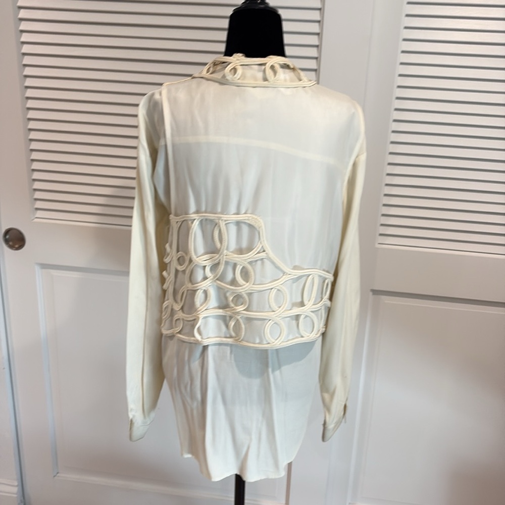 Chic White Women's Button Down Shirt - image 3